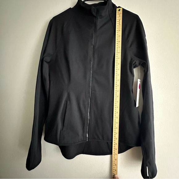 NWT Yogalicious Women’s Full Zip Stretch Thumbholes Black Athletic Jacket Size L - Picture 9 of 9